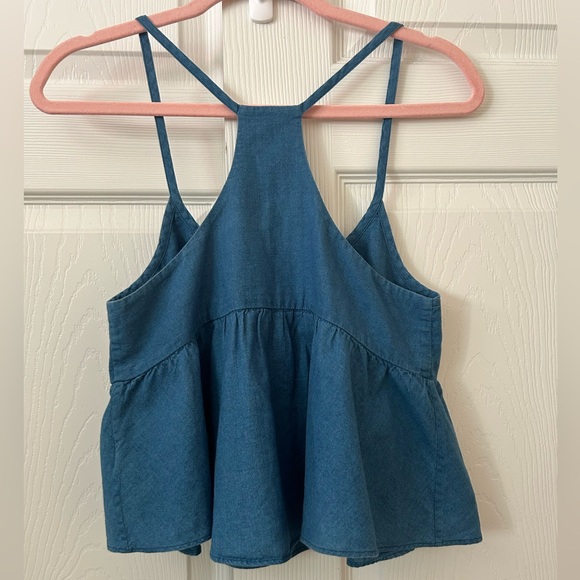 Creatures of Comfort denim peplum tank top xs - Picture 4 of 4